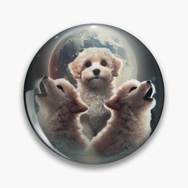 Item preview, 3 Maltipoo Moon - a howlingly funny design - parody of 3 wolf moon with Poodles designed and sold by hitechmom.