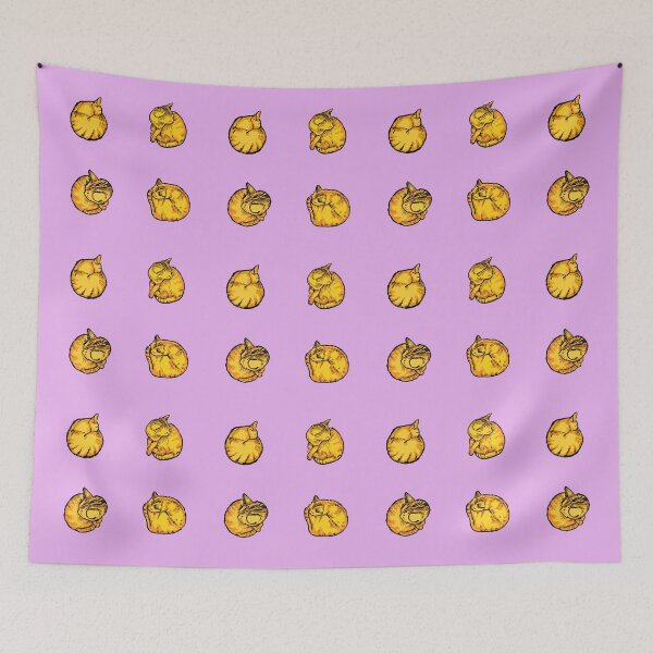 Item preview, Polka Kitty Dots, orange cats quirky pattern designed and sold by PricklyDaisy.