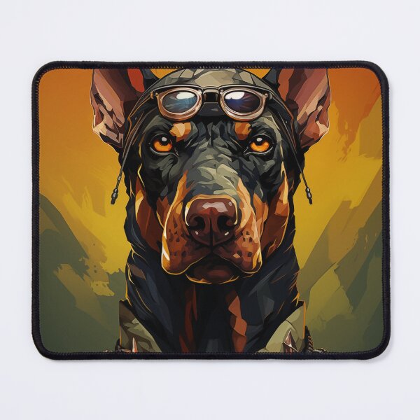 Item preview, Military Doberman Under an Orange Sky designed and sold by Samuelsboro.