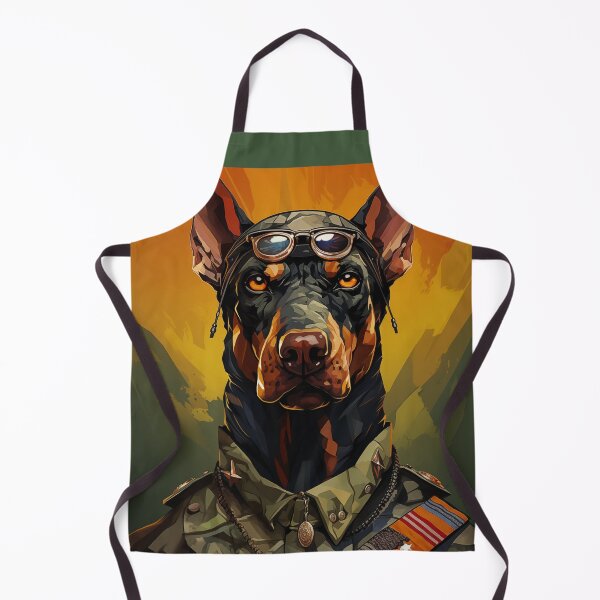 Item preview, Military Doberman Under an Orange Sky designed and sold by Samuelsboro.