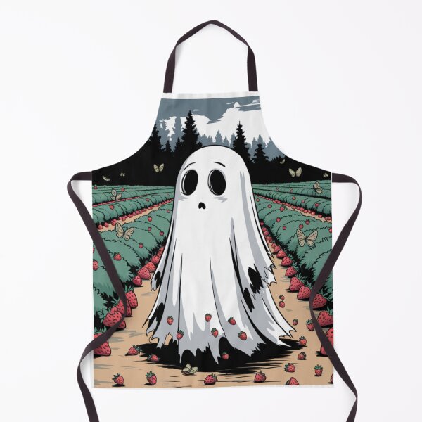 Item preview, The Ghost in the Strawberry Field There's a ghost with a tattered white robe standing in a strawberry field. designed and sold by SNOPPEZ.