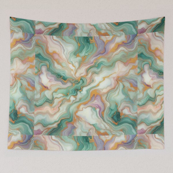 Item preview, Purple, Pink, Green, White and Gold Marble Pattern – Elegant Soft Marble Illustration for Luxurious Home Décor and Fashion Accessories designed and sold by 21 Dragonflies.