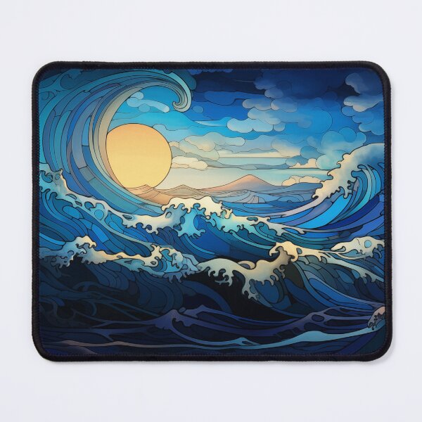 Item preview, Stained Glass of Tsunami at Dusk designed and sold by Cozirlax.