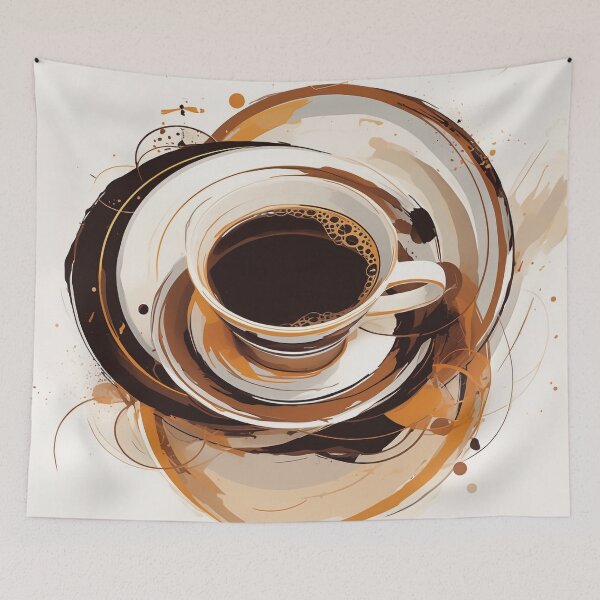 Item preview, Abstract Espresso Vortex Art Print designed and sold by PaintbrushPlace.
