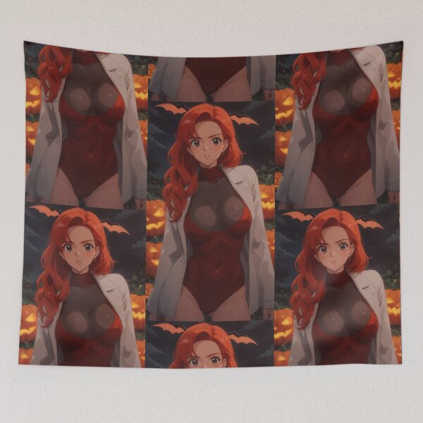 Item preview, Frowny Retro Anime Girl in Red One Piece designed and sold by KillerCrafts.