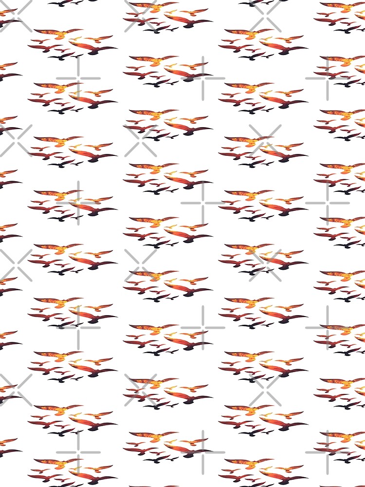 Thumbnail 3 of 3, Scarf, Fiery Flight Formation designed and sold by InkFool.