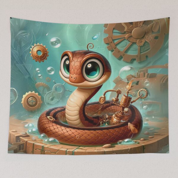 Item preview, Steampunk Brown Water Snake designed and sold by Sillytoe.