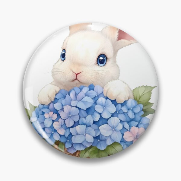 Item preview, Charming watercolor clip art featuring a cute rabbit holding a hydrangea bouquet, perfect for crafting, decor, or printables with a soft, whimsical aesthetic. designed and sold by Jayjaynaenae.
