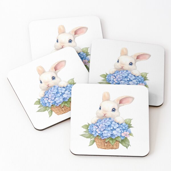 Item preview, Charming watercolor clip art featuring a cute rabbit holding a hydrangea bouquet, perfect for crafting, decor, or printables with a soft, whimsical aesthetic. designed and sold by Jayjaynaenae.