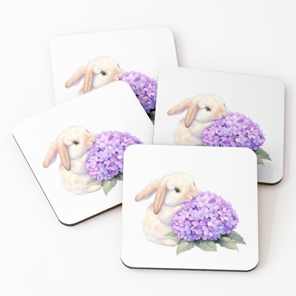 Item preview, Rabbit with purple Hydrangea designed and sold by Jayjaynaenae.