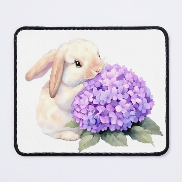 Item preview, Rabbit with purple Hydrangea designed and sold by Jayjaynaenae.