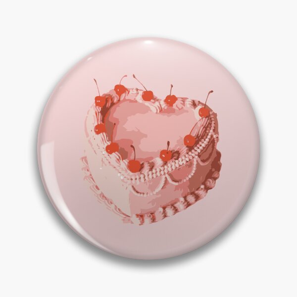 Item preview, vintage heart birthday cake designed and sold by ScorpioSunStudio.
