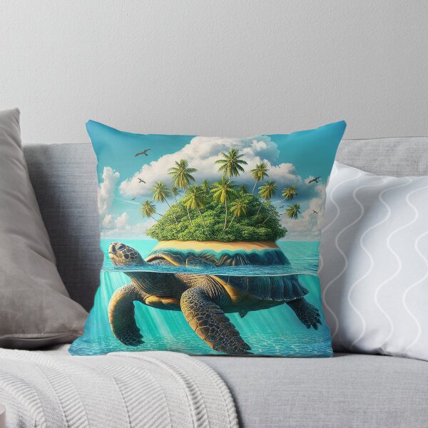 Item preview, Giant Sea Turtle Island | Fantasy Ocean Wall Art for Home Decor designed and sold by Vin  Zzep.