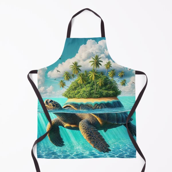 Item preview, Giant Sea Turtle Island | Fantasy Ocean Wall Art for Home Decor designed and sold by Vin  Zzep.
