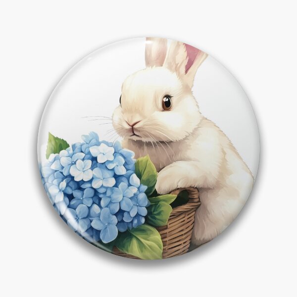 Item preview, Rabbit with blue Hydrangea basket designed and sold by Jayjaynaenae.