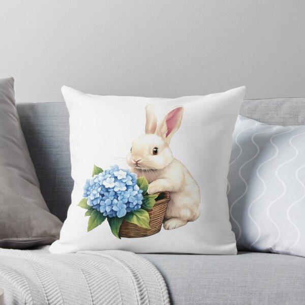 Item preview, Rabbit with blue Hydrangea basket designed and sold by Jayjaynaenae.