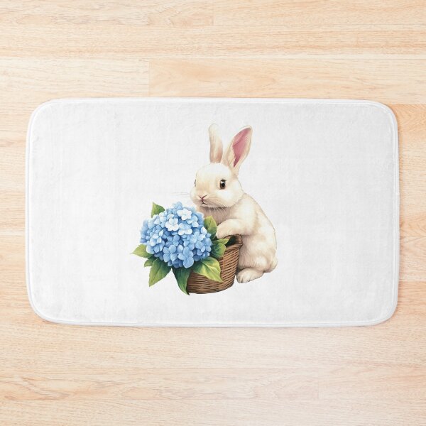 Item preview, Rabbit with blue Hydrangea basket designed and sold by Jayjaynaenae.