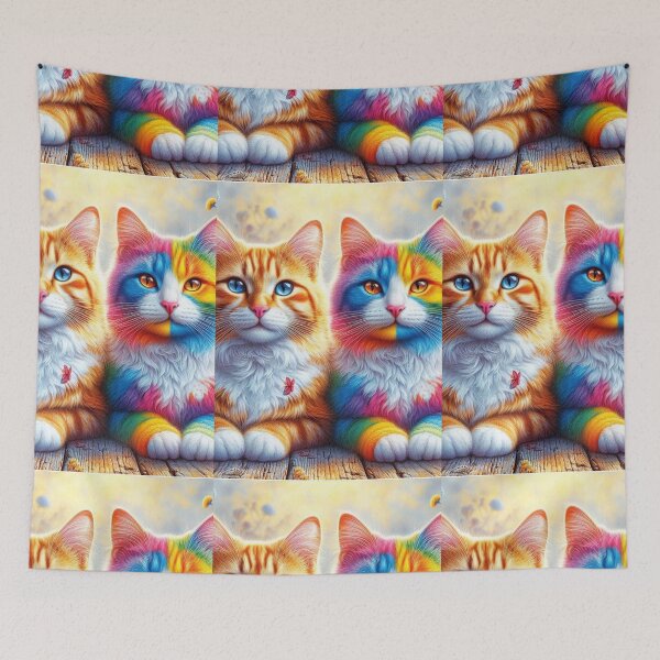 Item preview, cute colorful cat designed and sold by BRTSHA88.