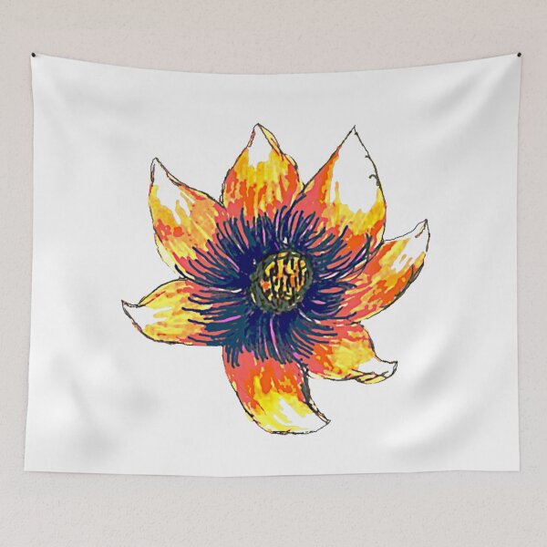 Item preview, PRETTY ORANGE FLOWER, HAND DRAWN FLOWER designed and sold by larissa-myrie.