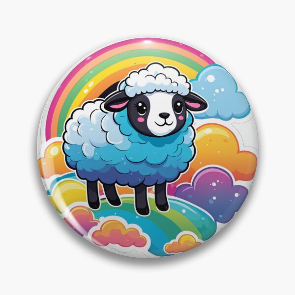 Item preview, Sheep with Rainbow Sticker. Kawaii Stickers. Birthday and Gifts.  designed and sold by Aknarin Thika.