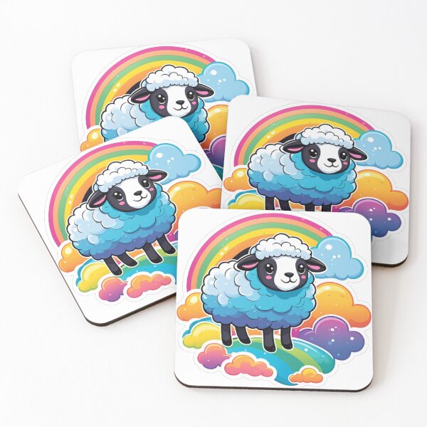 Item preview, Sheep with Rainbow Sticker. Kawaii Stickers. Birthday and Gifts.  designed and sold by Aknarin Thika.