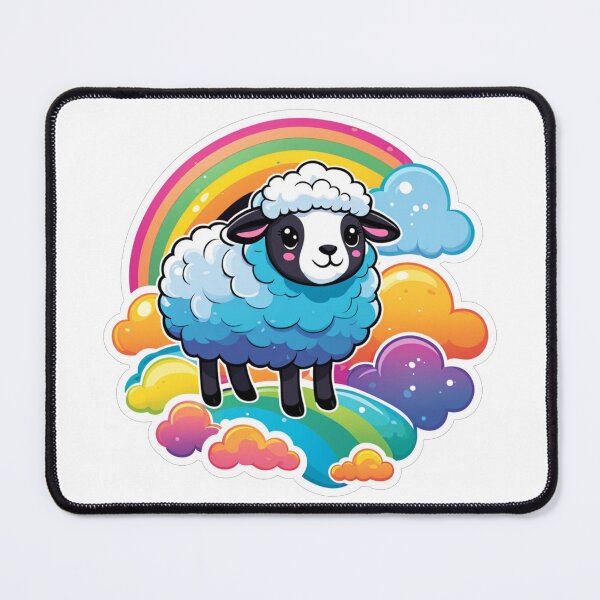 Item preview, Sheep with Rainbow Sticker. Kawaii Stickers. Birthday and Gifts. designed and sold by Aknarin Thika.