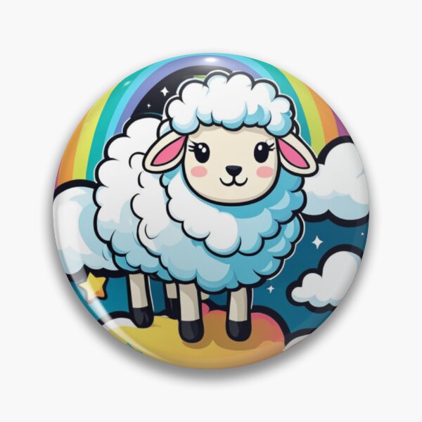 Item preview, Sheep with Rainbow Sticker. White Sheep. Kawaii Stickers. Birthday and Gifts.  designed and sold by Aknarin Thika.