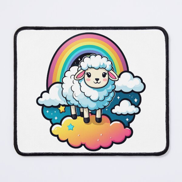 Item preview, Sheep with Rainbow Sticker. White Sheep. Kawaii Stickers. Birthday and Gifts. designed and sold by Aknarin Thika.