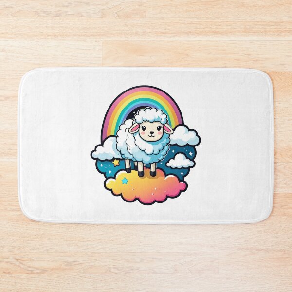 Item preview, Sheep with Rainbow Sticker. White Sheep. Kawaii Stickers. Birthday and Gifts.  designed and sold by Aknarin Thika.
