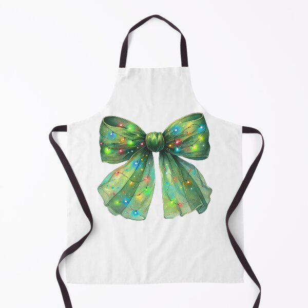 Item preview, Elegant Green Christmas Bow with Colorful Lights designed and sold by CultDigHoriz.