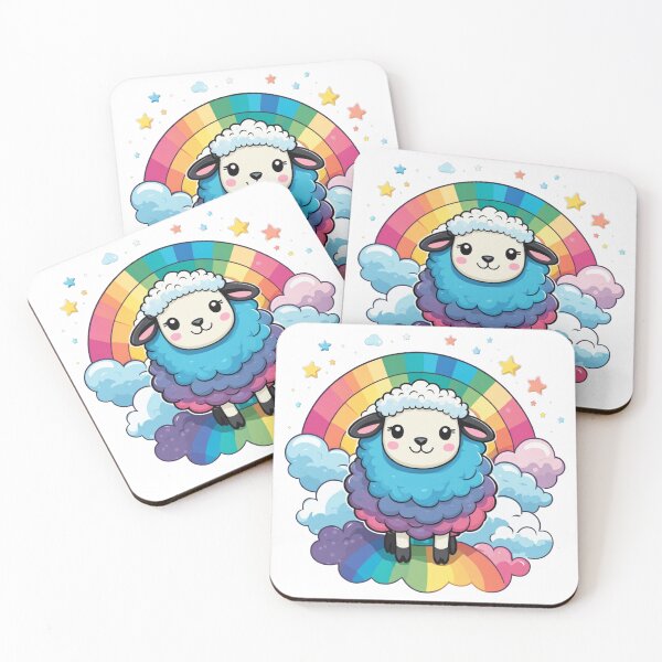 Item preview, Sheep with Rainbow Sticker. Ram. Kawaii Stickers. Birthday and Gifts.  designed and sold by Aknarin Thika.