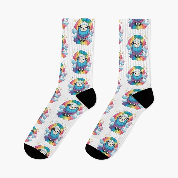 Item preview, Sheep with Rainbow Sticker. Ram. Kawaii Stickers. Birthday and Gifts.  designed and sold by Aknarin Thika.
