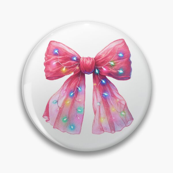 Item preview, Whimsical Pink Bow with Festive Christmas Lights designed and sold by CultDigHoriz.
