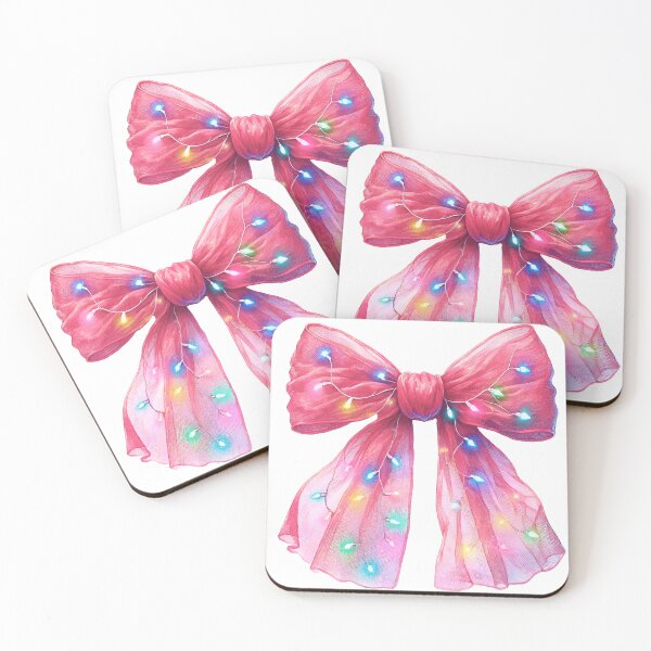 Item preview, Whimsical Pink Bow with Festive Christmas Lights designed and sold by CultDigHoriz.