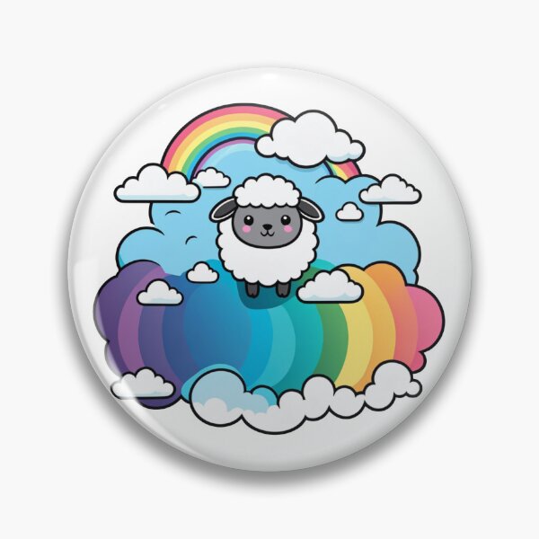 Item preview, Sheep with Rainbow Sticker. Lamb Cartoon. Kawaii Stickers. Birthday and Gifts.  designed and sold by Aknarin Thika.