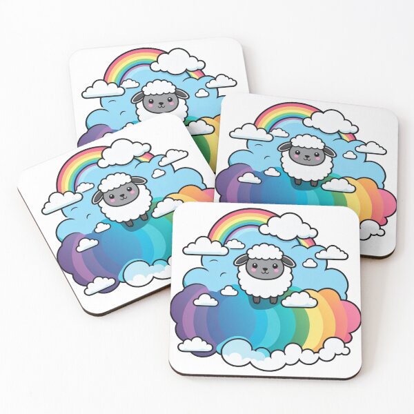 Item preview, Sheep with Rainbow Sticker. Lamb Cartoon. Kawaii Stickers. Birthday and Gifts.  designed and sold by Aknarin Thika.