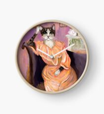 Portrait einer Katze Uhr