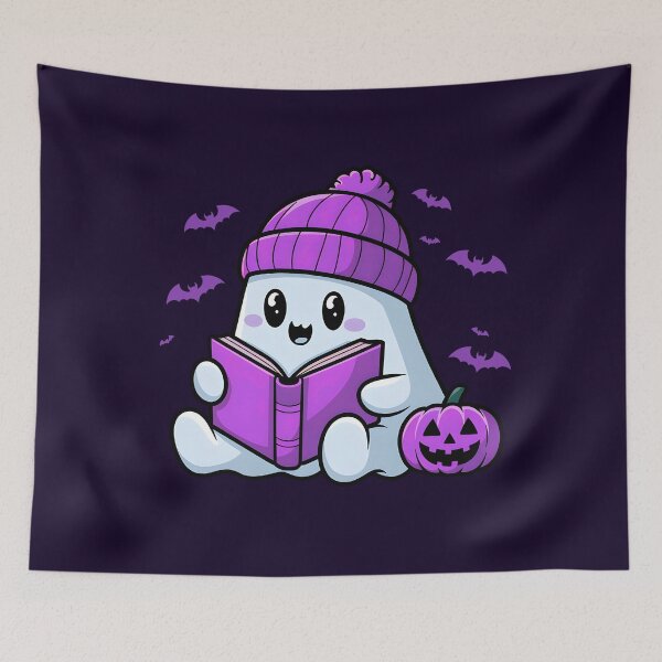 Item preview, Ghost reading a book with pumpkin designed and sold by ArtbySameer.