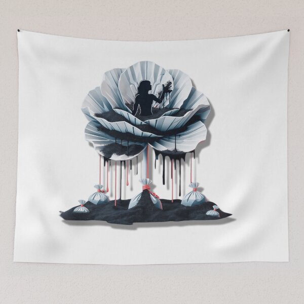 Item preview, Surreal Addiction Horror Poppy Opiate Drugs Pills Poppies Woman designed and sold by SomniferumWars.