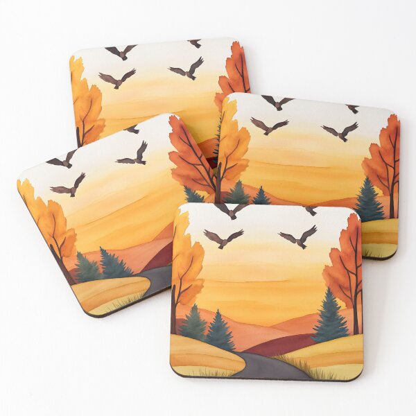 Item preview, Autumn Sky with Soaring Birds Over Hills designed and sold by WPCreator.