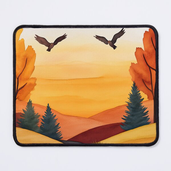 Item preview, Autumn Sky with Soaring Birds Over Hills designed and sold by WPCreator.