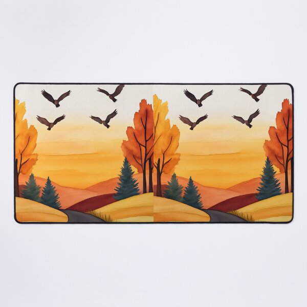 Item preview, Autumn Sky with Soaring Birds Over Hills designed and sold by WPCreator.
