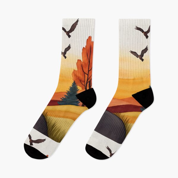 Item preview, Autumn Sky with Soaring Birds Over Hills designed and sold by WPCreator.