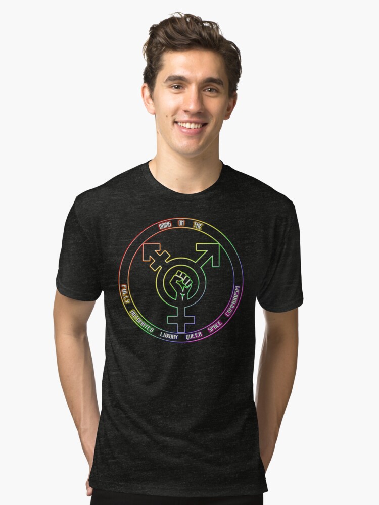 Alternate view of Bring On The Fully Automated Luxury Queer Space Communism! Tri-blend T-Shirt