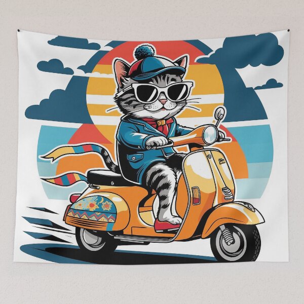Item preview, Cat & Motorcycle designed and sold by ERA369.