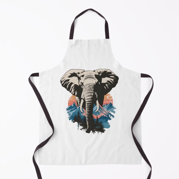 Item preview, Mighty Majesty Under Retro Skies, Elephant. designed and sold by yoyola999.