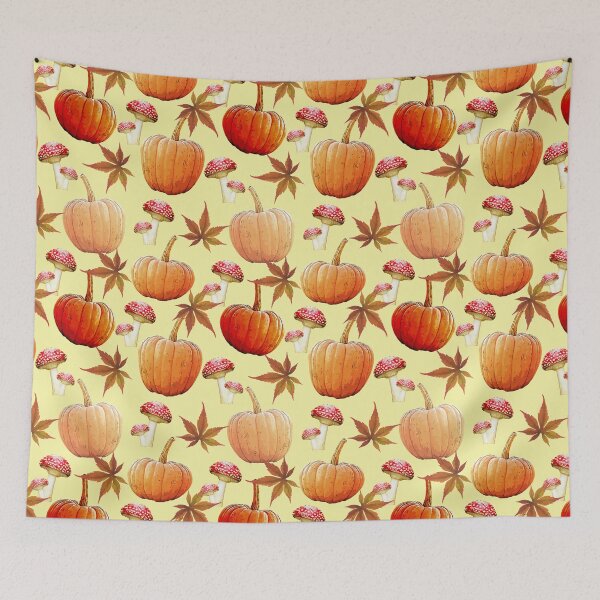 Item preview, Autumn Pattern - Mushroom - Pumpkins designed and sold by Ayesha Saleem.