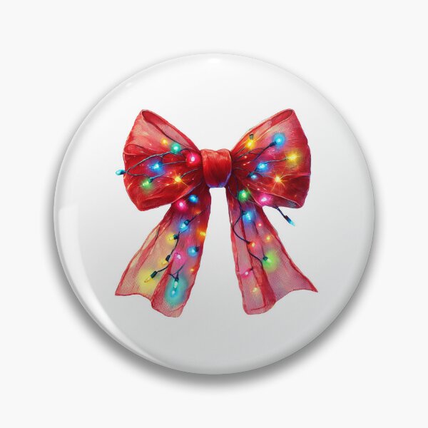 Item preview, Festive Red Bow with Colorful Christmas Lights designed and sold by CultDigHoriz.