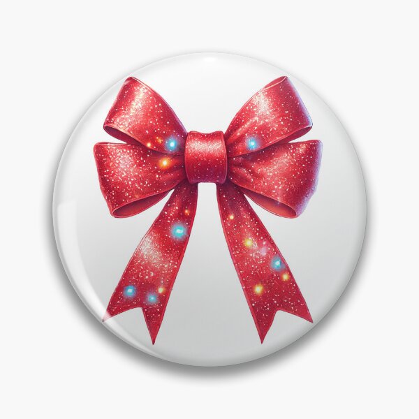 Item preview, Glittering Red Christmas Bow with Twinkling Lights designed and sold by CultDigHoriz.