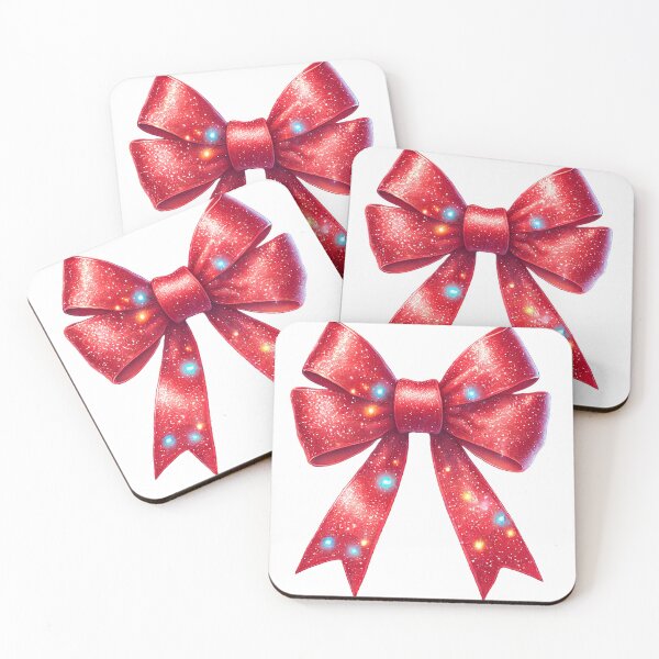 Item preview, Glittering Red Christmas Bow with Twinkling Lights designed and sold by CultDigHoriz.